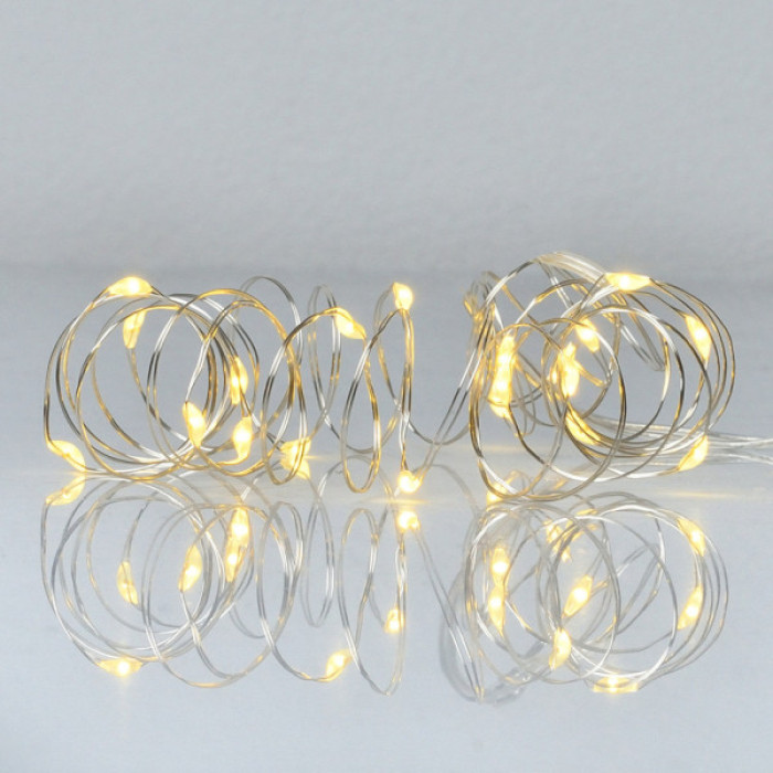 Гірлянда YES! Fun Нитка на мідному дроті 20 LED Жовта 2 м Статична На батарейках (975023)