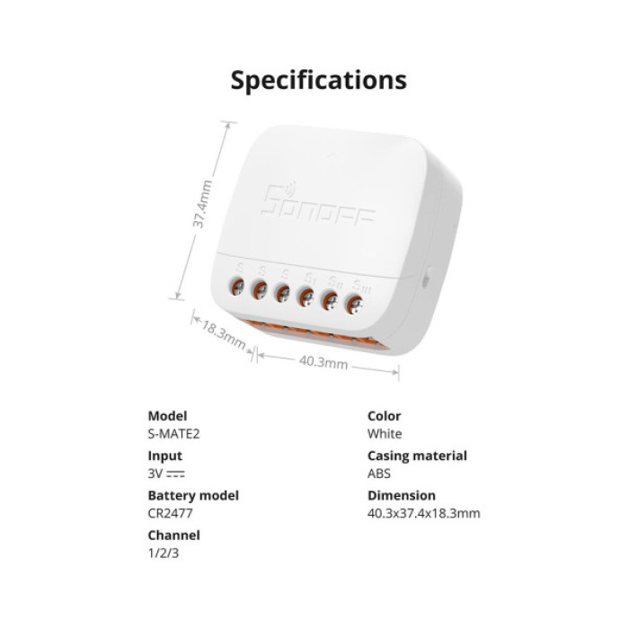 Розумне реле Sonoff S-MATE2