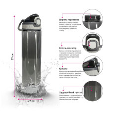 Пляшка для води Line Art Rosario 700 мл зелений (60013918LA-04)