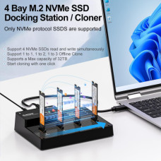 Док-станція для накопичувачів Maiwo 4*NVMe M.2 SSD Key M/B+M to USB4.0 USB-C 40Gbps (K3015P4)