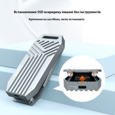 Кишеня зовнішня Maiwo M.2 SSD NVMe 2280 ч-з USB4.0 Type-C 40Gbps (K1695)