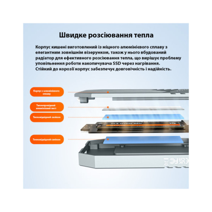 Кишеня зовнішня Maiwo M.2 SSD NVMe 2280 ч-з USB4.0 Type-C 40Gbps (K1695)
