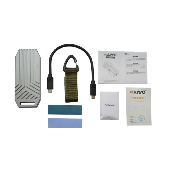 Кишеня зовнішня Maiwo M.2 SSD NVMe 2280 ч-з USB4.0 Type-C 40Gbps (K1695)