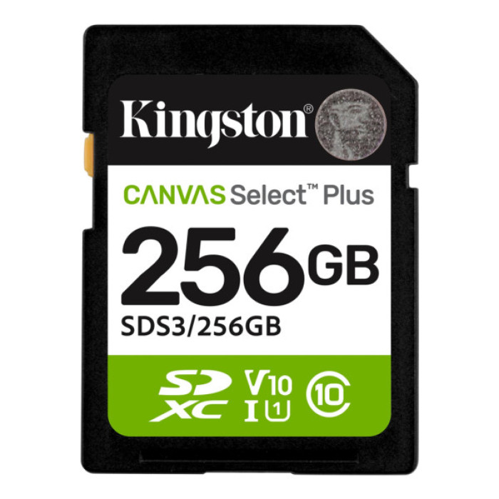 Карта пам'яті Kingston 256GB SDXC class 10 UHS-I V10 A1 Canvas Select Plus (SDS3/256GB)