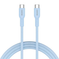 Дата кабель USB-C to USB-C 1.0m OnWire 60CL C-C 60W COLOR Braided 1m Light Blue Canyon (CND-CCAP60AB10LBL)