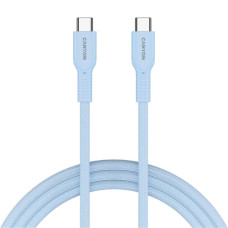 Дата кабель USB-C to USB-C 1.0m OnWire 60CL C-C 60W COLOR Braided 1m Light Blue Canyon (CND-CCAP60AB10LBL)