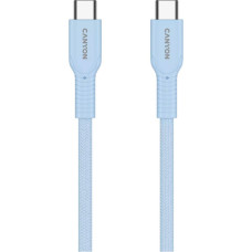 Дата кабель USB-C to USB-C 1.0m OnWire 60CL C-C 60W COLOR Braided 1m Light Blue Canyon (CND-CCAP60AB10LBL)