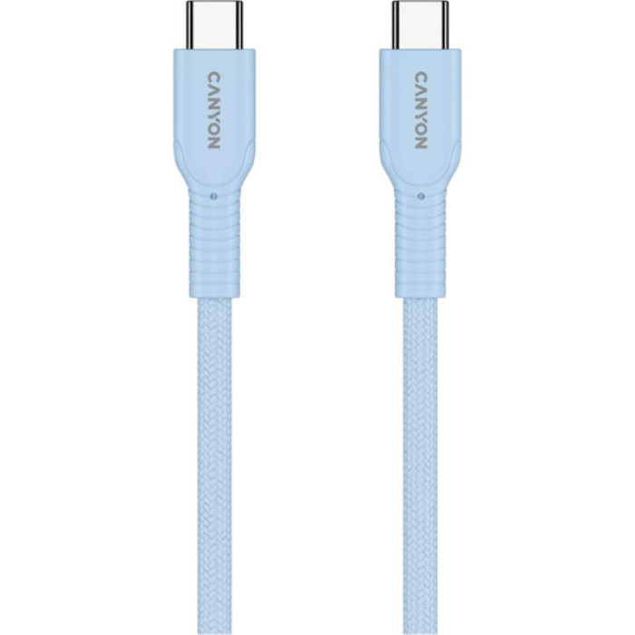 Дата кабель USB-C to USB-C 1.0m OnWire 60CL C-C 60W COLOR Braided 1m Light Blue Canyon (CND-CCAP60AB10LBL)