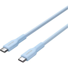 Дата кабель USB-C to USB-C 1.0m OnWire 60CL C-C 60W COLOR Braided 1m Light Blue Canyon (CND-CCAP60AB10LBL)