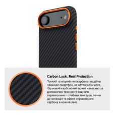 Чохол до мобільного телефона Armorstandart LikeCarbon2 SE MagCase Apple iPhone 17 Air Black Orange (ARM89155)