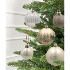 Ялинкова іграшка Chomik пластикові Кульки, сніжинки 30 шт, шампань (5900779895324_2)