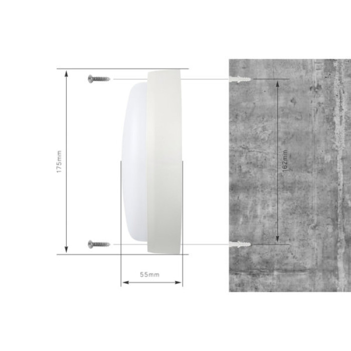 Світильник Delux WC-2 17 Вт 5000K IP54 з датчиком руху (90021165)