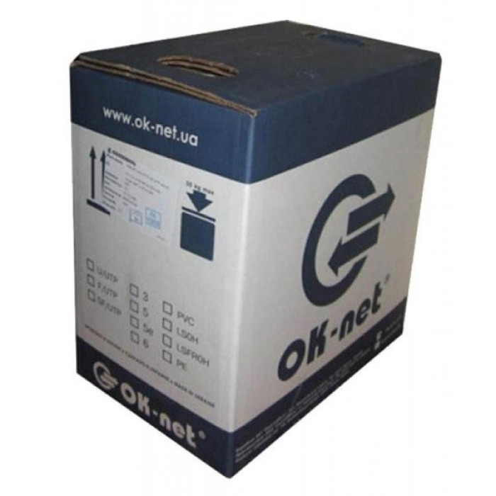 Кабель мережевий OK-Net FTP cat.6 LSOH (F/UTP-cat.6 LSOH) (КПВонг-HFЭ-ВП (250) 4*2*0,57)