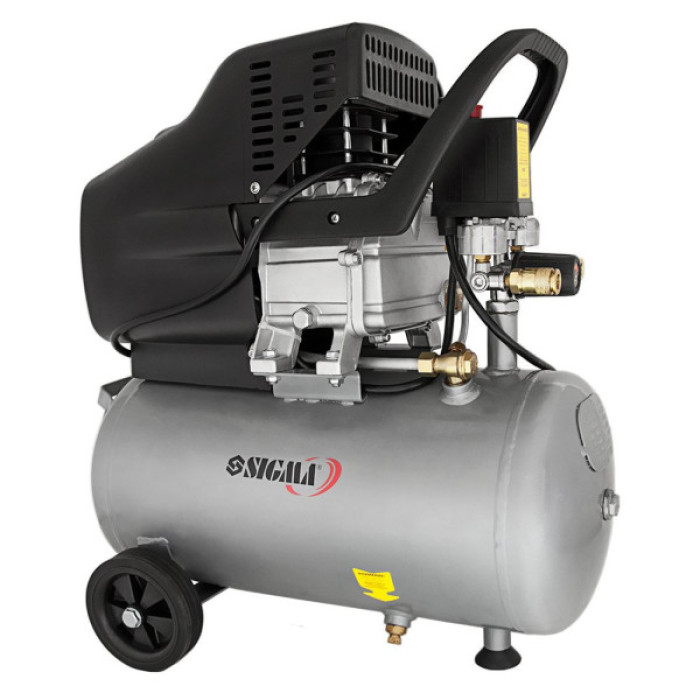 Компресор Sigma одноциліндровий 1.8кВт 230л/хв 8бар 24л (2 крана) (7043131)
