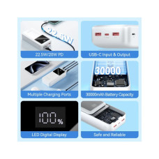 Батарея універсальна Vention 30000 mAh 22.5W Black LED Display Type (FHMB0)