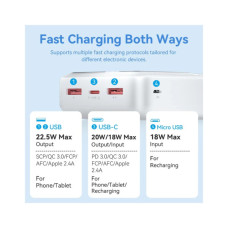 Батарея універсальна Vention 30000 mAh 22.5W Black LED Display Type (FHMB0)