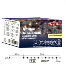 Гірлянда YES! Fun Нитка на мідному дроті 100 LED Тепло-біла 10 м Статична USB (975035)