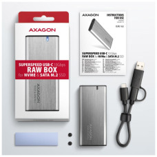 Кишеня зовнішня AXAGON USB-C 3.2 Gen 2 metal box for M.2 NVMe & SATA SSD SuperSpeed (EEM2-SG2)