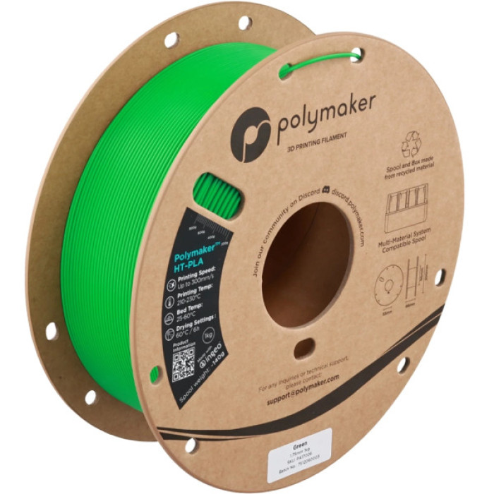 Пластик для 3D-принтера Polymaker HT-PLA 1,75mm 1kg GREEN (PA17006)