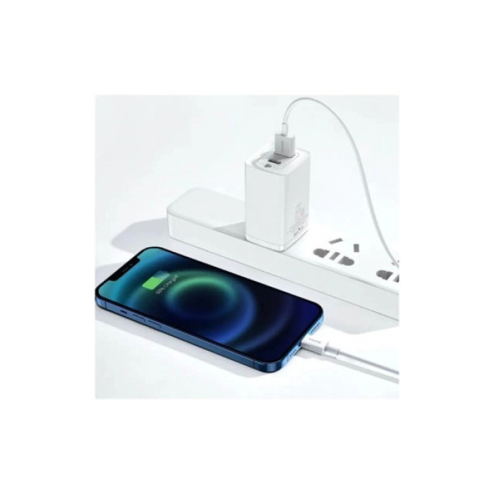 Дата кабель USB 2.0 AM to Lightning 0.25m Superior Fast Charging 2.4A white Baseus (CALYS-02)