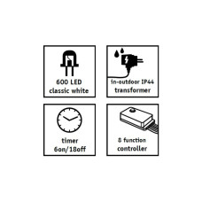 Гірлянда Luca Lighting кластер, срібна струна, 20 м, теплий білий (8718861852684)