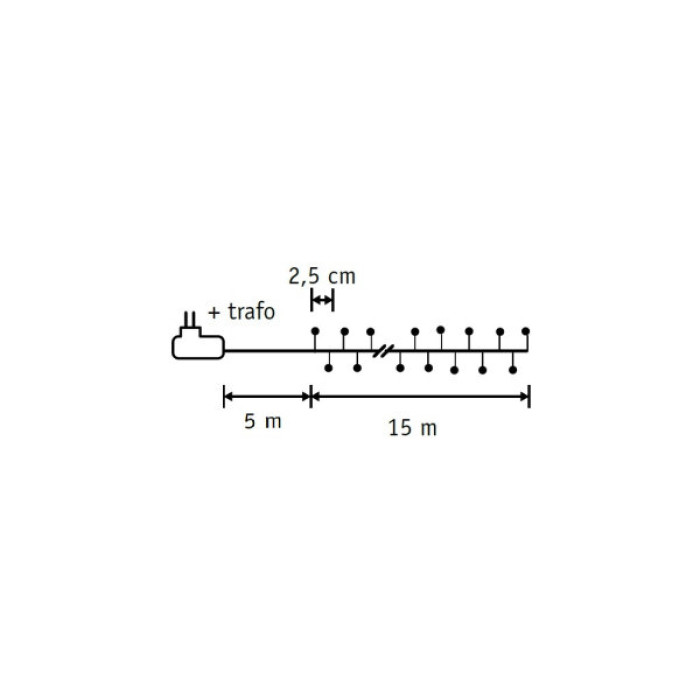 Гірлянда Luca Lighting кластер, срібна струна, 20 м, теплий білий (8718861852684)