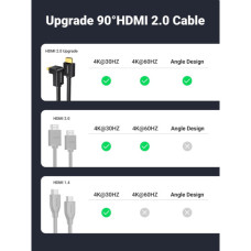 Кабель мультимедійний HDMI M to HDMI M 2.0m 90° corner HD103 black Ugreen (10173)