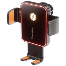 Універсальний автотримач ColorWay Ultra-mini. автозажим, Wireless Charger 15W Black (CW-CHAW069Q-BK)