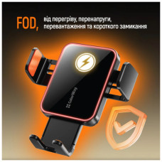 Універсальний автотримач ColorWay Ultra-mini. автозажим, Wireless Charger 15W Black (CW-CHAW069Q-BK)