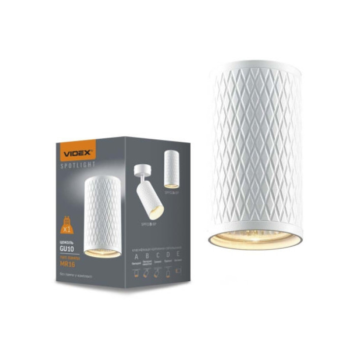 Світильник точковий Videx під лампу GU10 SPF02A накладний біла призма (VL-SPF02A-WP)