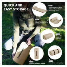 Туристичний килимок Naturehike CNK2450WS020, самонадувний, 200х63х10 см, бежевий (6927595712719)
