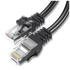 Патч-корд 3м UTP cat 6 RJ45 TopSpeed Ethernet Round Cable Black Essager (EXCWXY-JSC01)