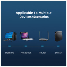 Патч-корд 3м UTP cat 6 RJ45 TopSpeed Ethernet Round Cable Black Essager (EXCWXY-JSC01)