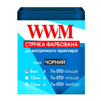 Стрічка до принтерів 8мм х 7м STD к. Black WWM (R8.7S)