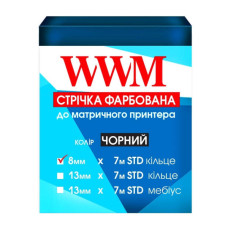 Стрічка до принтерів 8мм х 7м STD к. Black WWM (R8.7S)