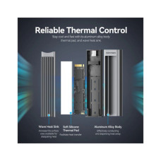 Кишеня зовнішня Vention SSD M.2 (NVME) M-key USB Type-C 3.2 10Gbps Heat Sink Aluminum (KPKH0)