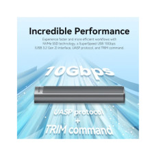 Кишеня зовнішня Vention SSD M.2 (NVME) M-key USB Type-C 3.2 10Gbps Heat Sink Aluminum (KPKH0)