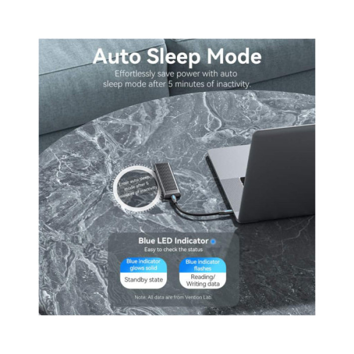 Кишеня зовнішня Vention SSD M.2 (NVME) M-key USB Type-C 3.2 10Gbps Heat Sink Aluminum (KPKH0)