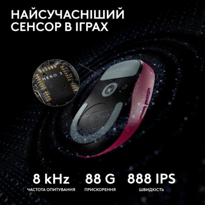 Мишка Logitech G Pro X Superlight 2 Lightspeed Wireless Magenta (910-006797)