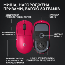 Мишка Logitech G Pro X Superlight 2 Lightspeed Wireless Magenta (910-006797)
