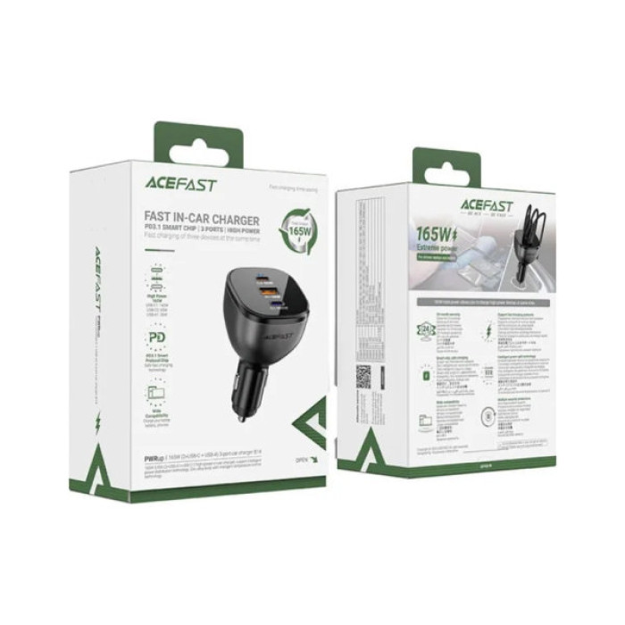 Зарядний пристрій Acefast 3xUSB 165W (2xUSB-C + USB-A) B14 (6974316282938)