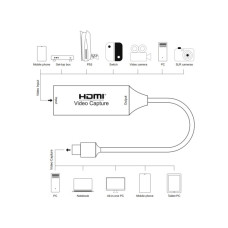 Пристрій захоплення відео PowerPlant HDVC2-C HDMI (F) - 3.0 USB Type-C (M) (CA914715)