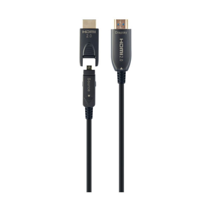 Кабель мультимедійний HDMI M to HDMI M 20.0m V2.0 AOC 4K60Hz gold Cablexpert (CCBP-HDMID-AOC-20M)