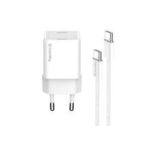 Зарядний пристрій ColorWay GaN Mini 30W PD Port PPS USB-C white + cable Type-C (CW-CHS054PDC-WT)