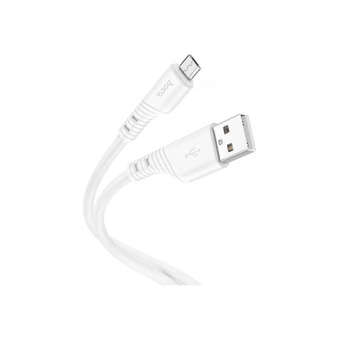Дата кабель USB 2.0 AM to Micro 5P 1.0m Crystal color silicone X97 white HOCO (6931474799838)