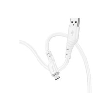 Дата кабель USB 2.0 AM to Micro 5P 1.0m Crystal color silicone X97 white HOCO (6931474799838)