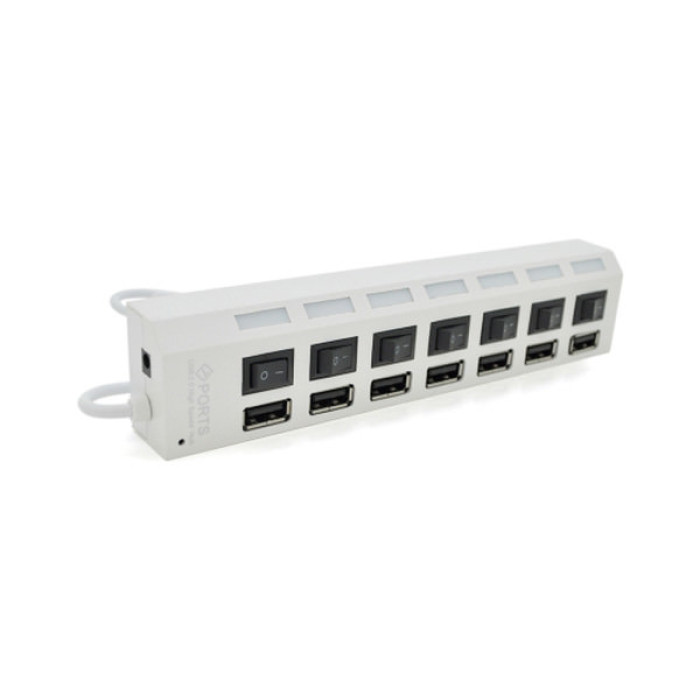 Концентратор Voltronic USB 2.0 to 7xUSB with switches white (YT-H7SHS-W)