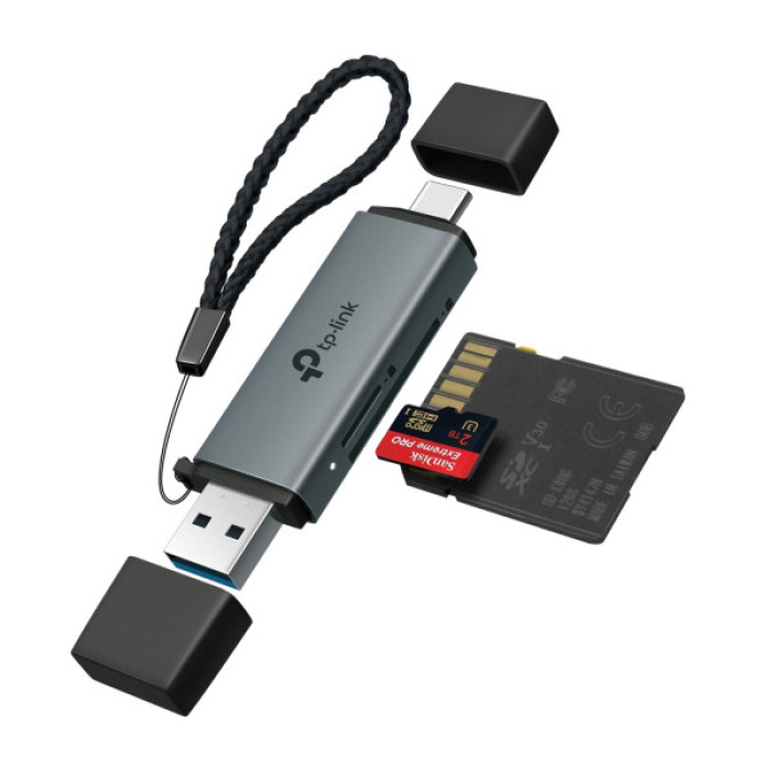 Зчитувач флеш-карт TP-Link USB-C + USB 2.0 SD + TF silver (UA430D)