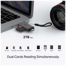 Зчитувач флеш-карт TP-Link USB-C + USB 2.0 SD + TF silver (UA430D)