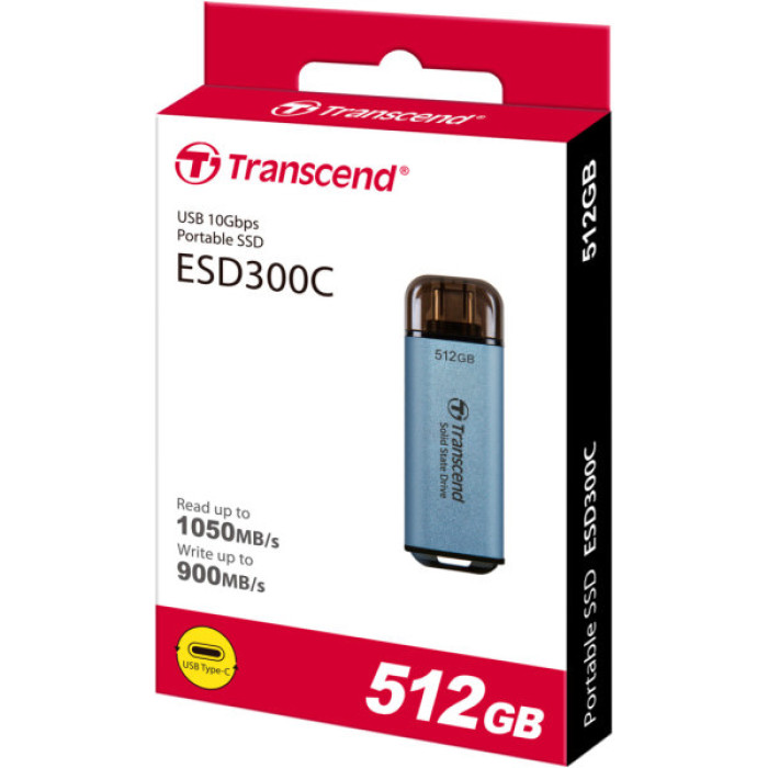 Накопичувач SSD USB Type-C 512GB ESD300 Transcend (TS512GESD300C)